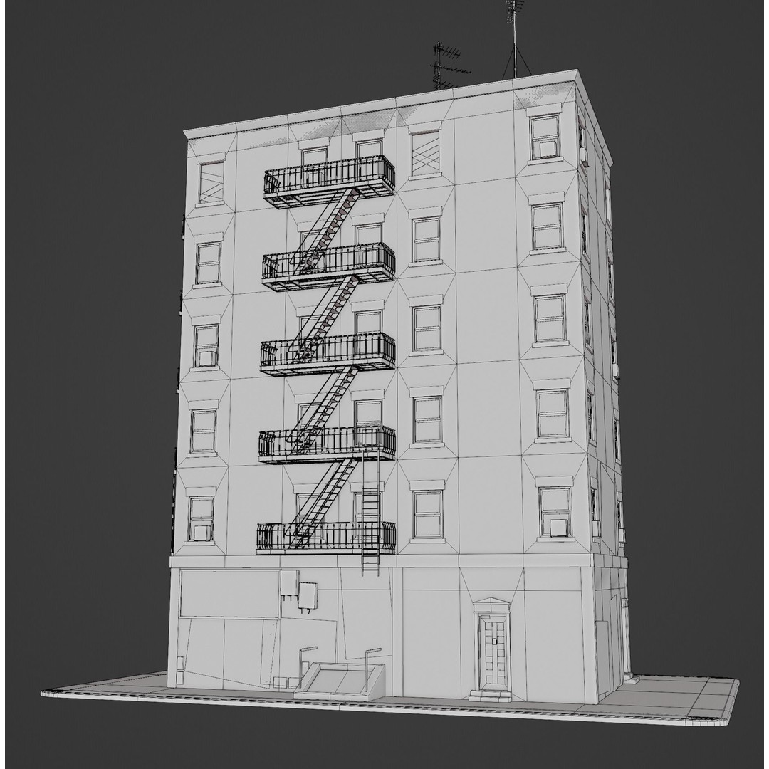 New York Building Kit 3D Model – Low Poly Architectural Asset, Blender - View 11