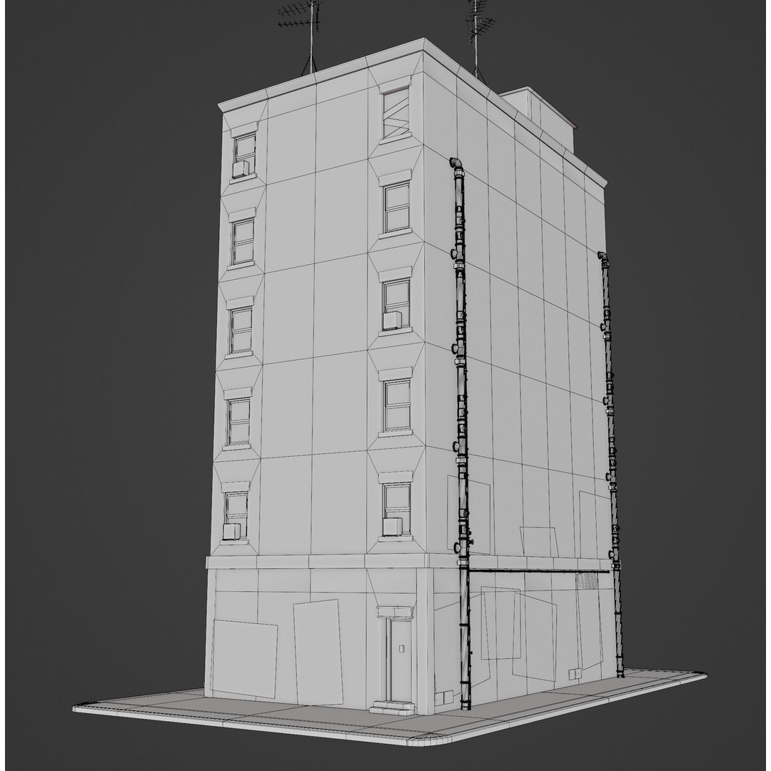 New York Building Kit 3D Model – Low Poly Architectural Asset, Blender - View 12
