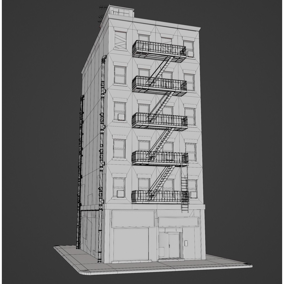 New York Building Kit 3D Model – Low Poly Architectural Asset, Blender - View 13