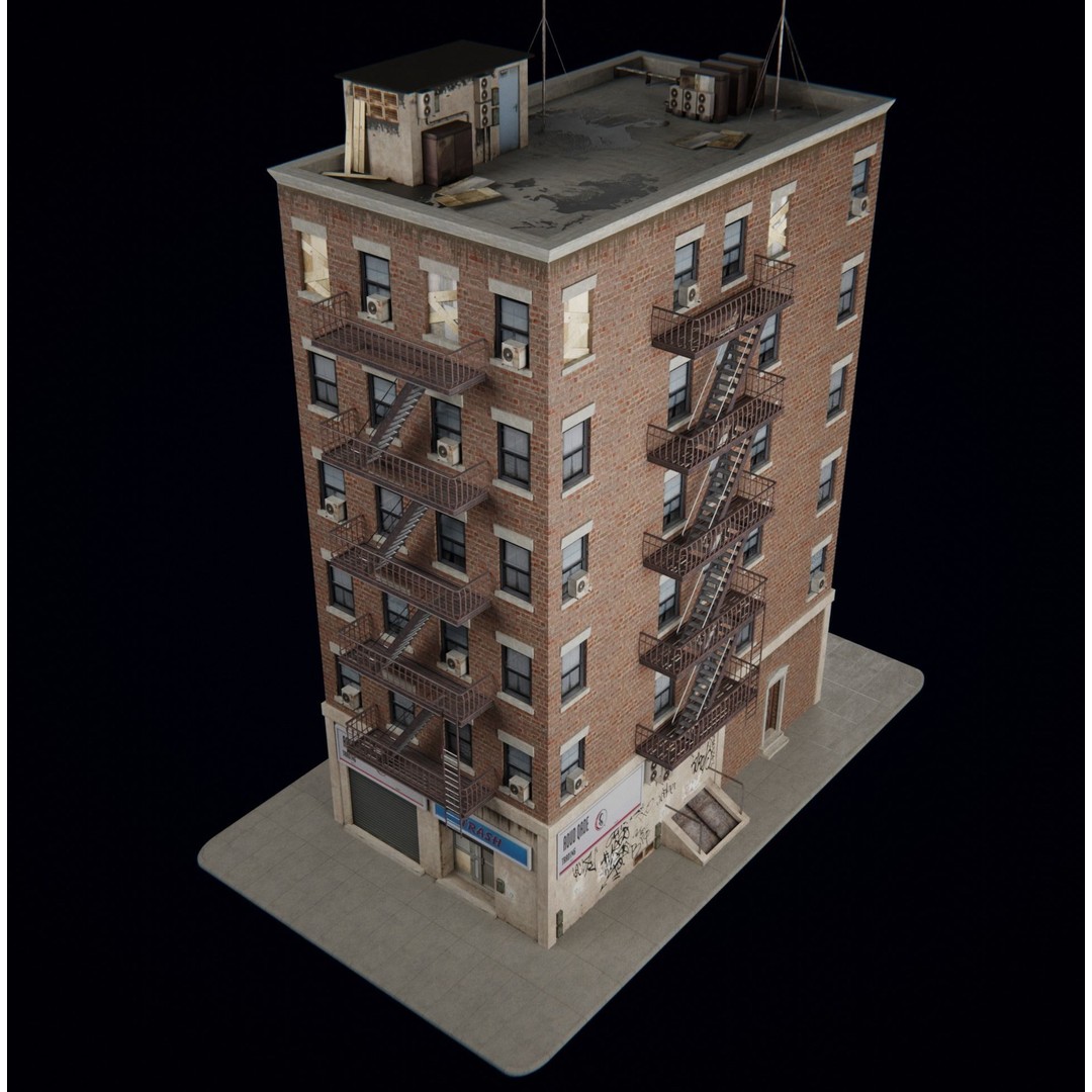 New York Building Kit 3D Model – Low Poly Architectural Asset, Blender - View 4