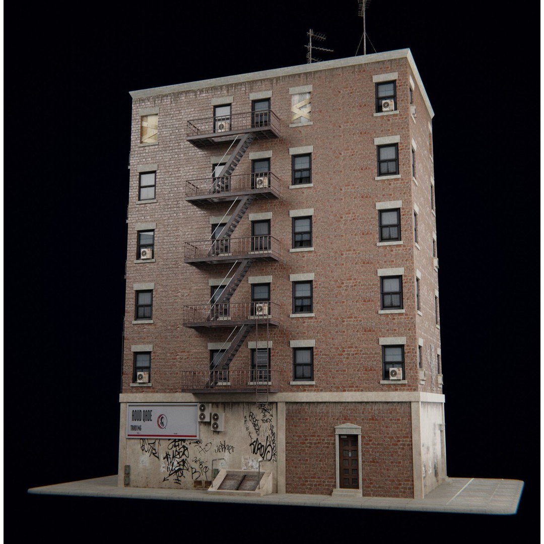 New York Building Kit 3D Model – Low Poly Architectural Asset, Blender - View 5