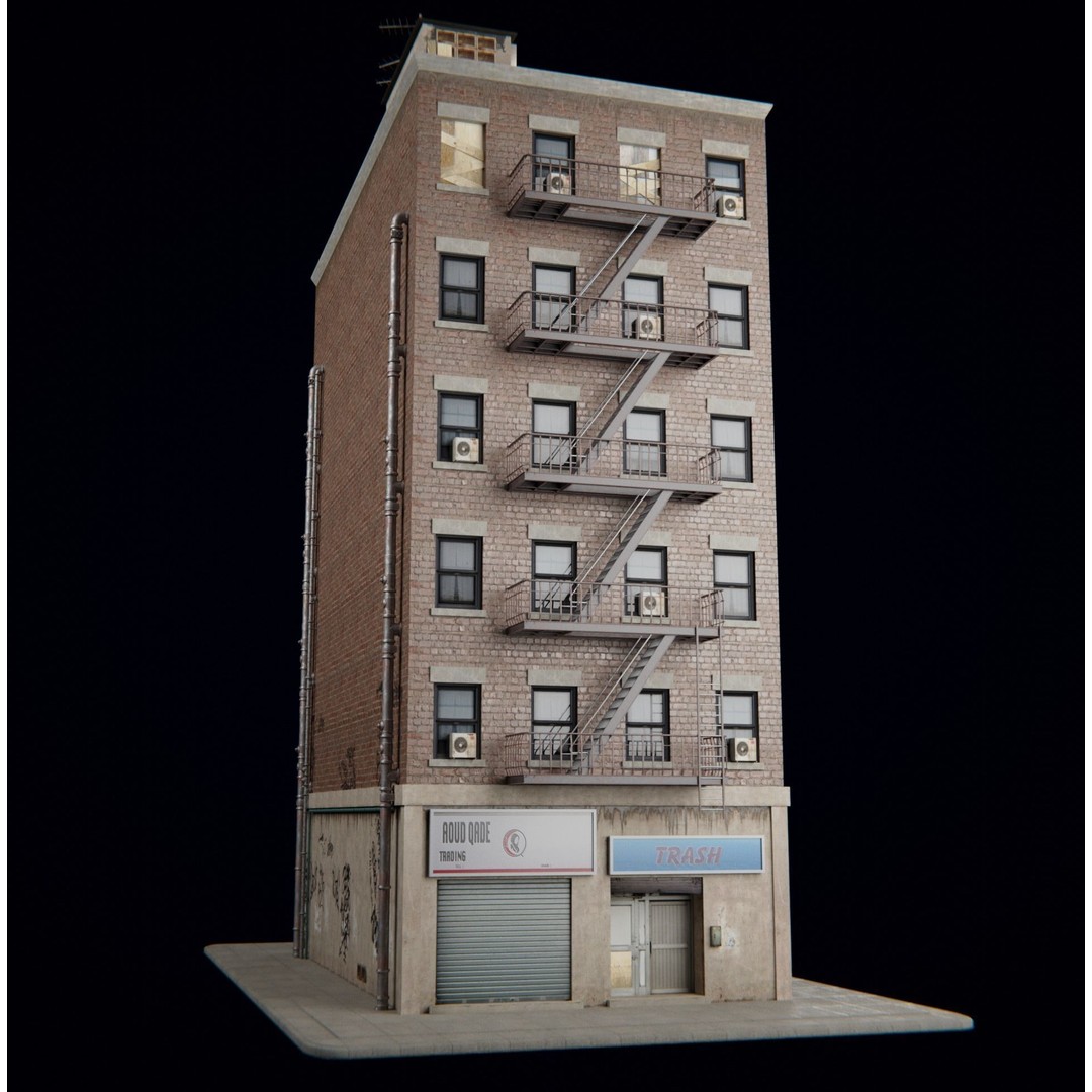 New York Building Kit 3D Model – Low Poly Architectural Asset, Blender - View 7