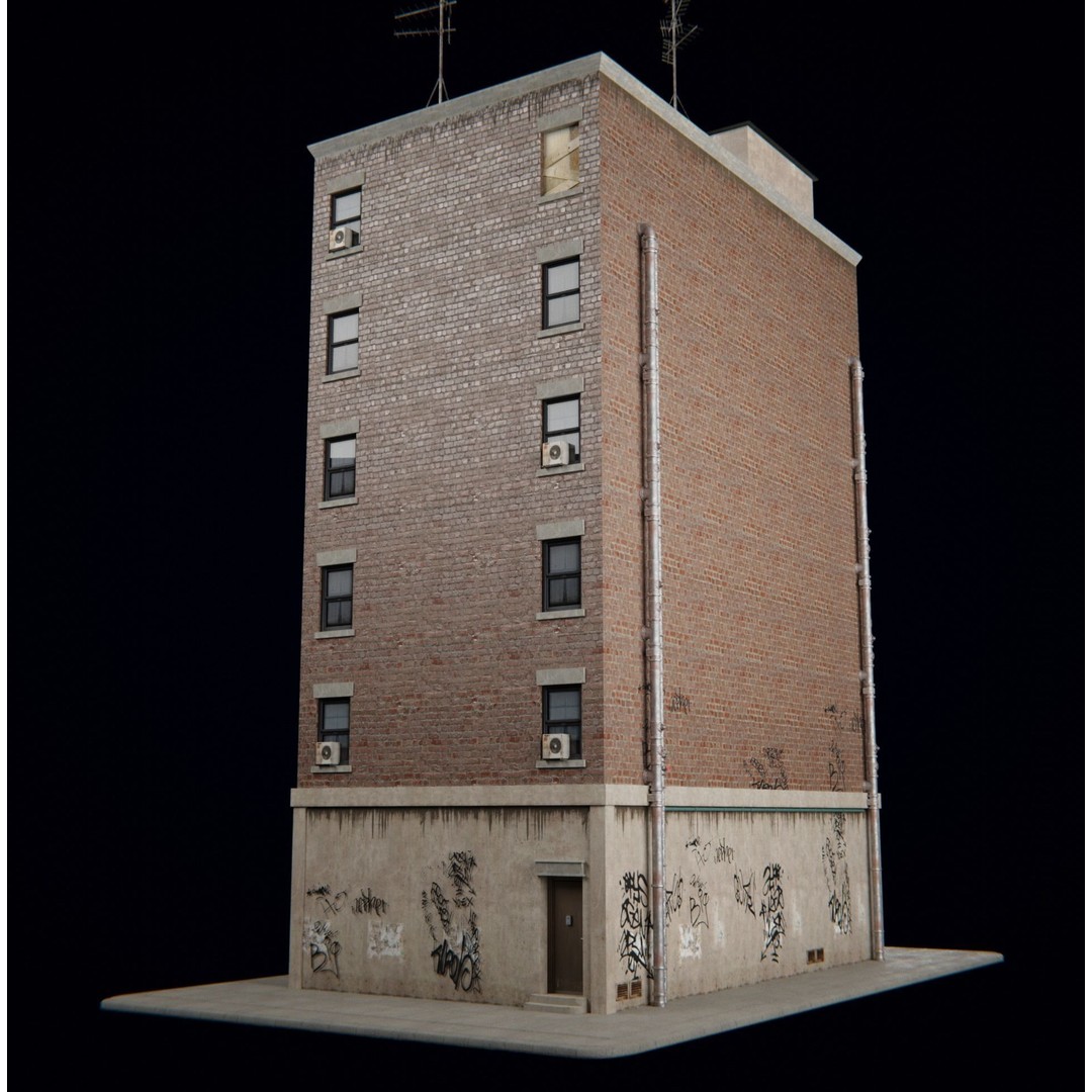 New York Building Kit 3D Model – Low Poly Architectural Asset, Blender - View 8