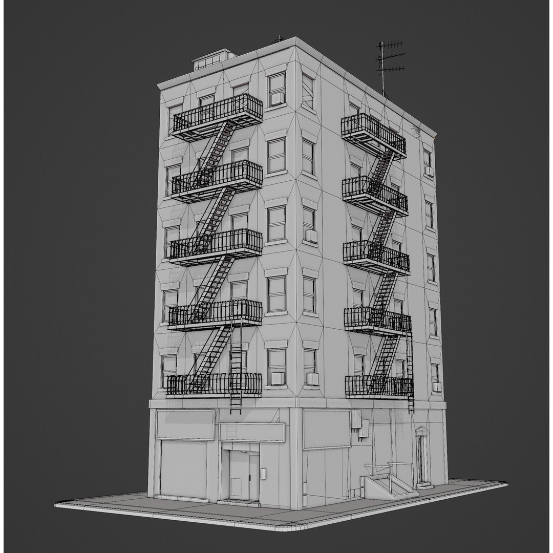 New York Building Kit 3D Model – Low Poly Architectural Asset, Blender - View 9