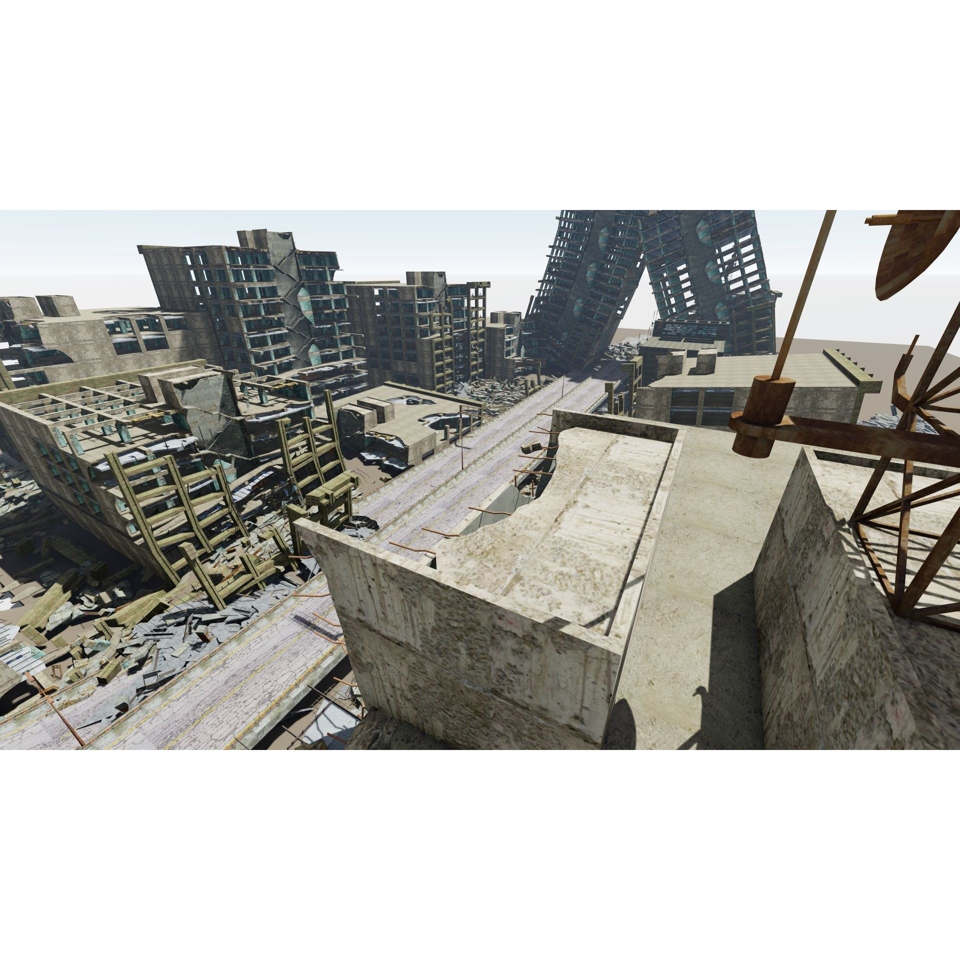 Ruined Cityscape - Game-Ready 3D Model - View 14