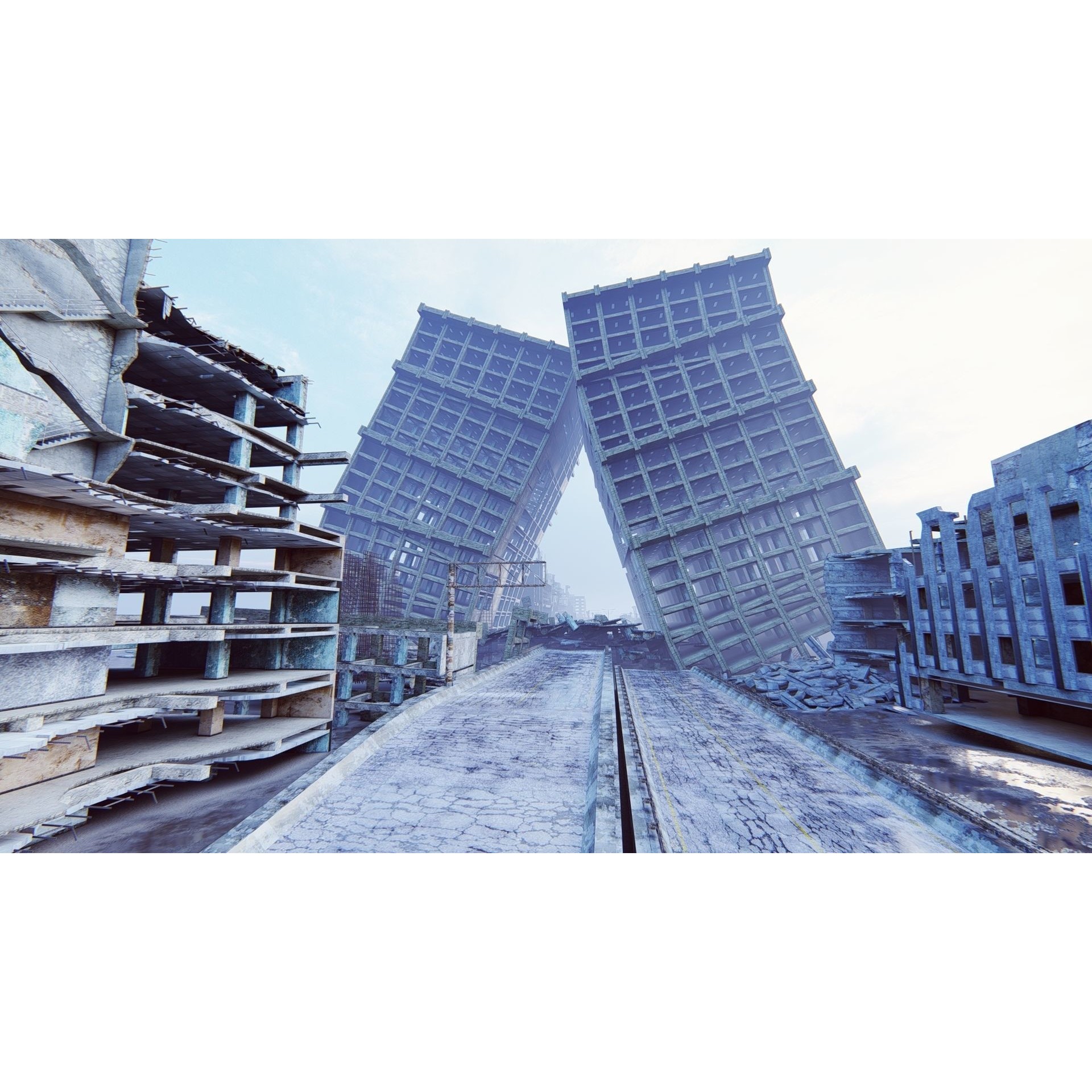 Ruined Cityscape - Game-Ready 3D Model - View 16