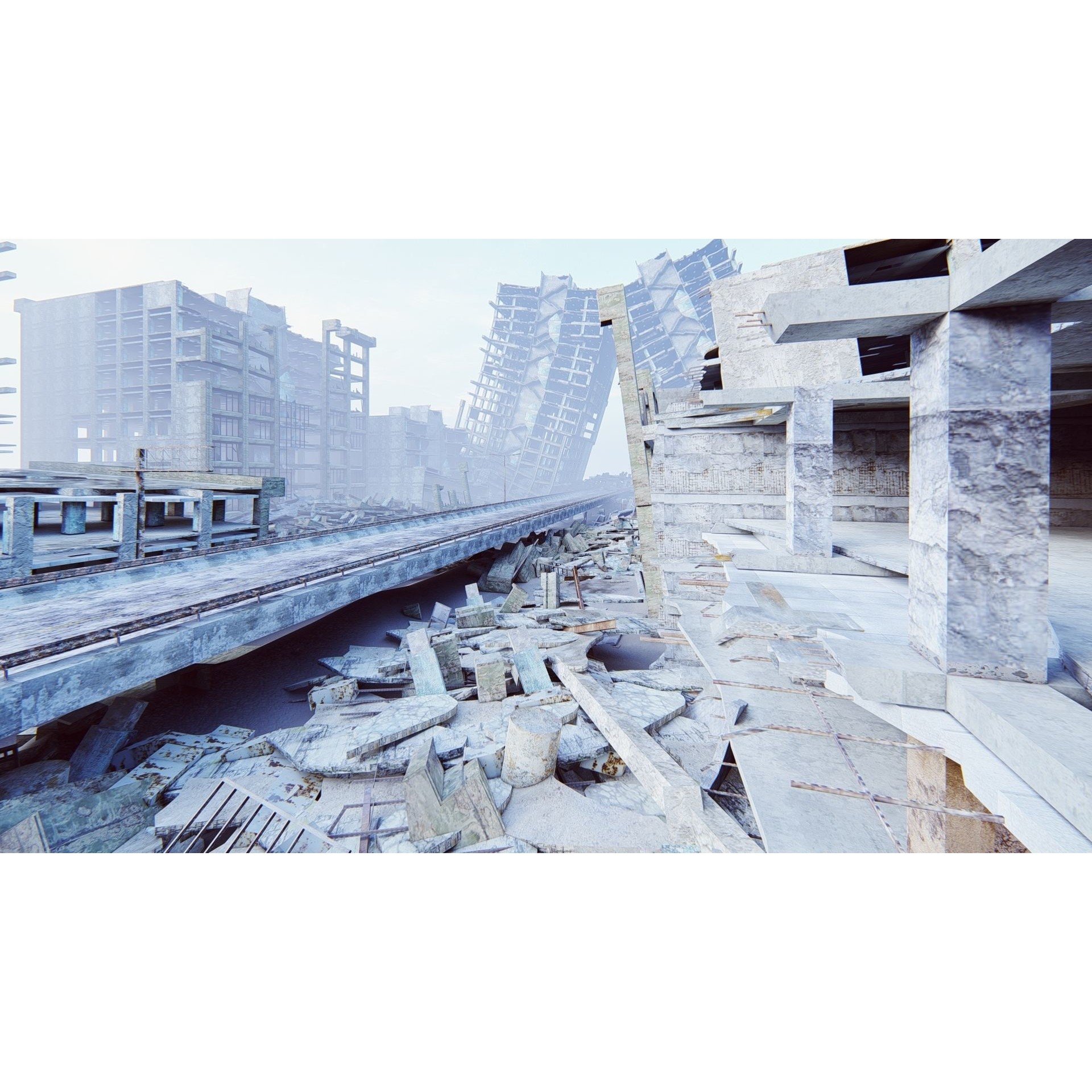 Ruined Cityscape - Game-Ready 3D Model - View 17