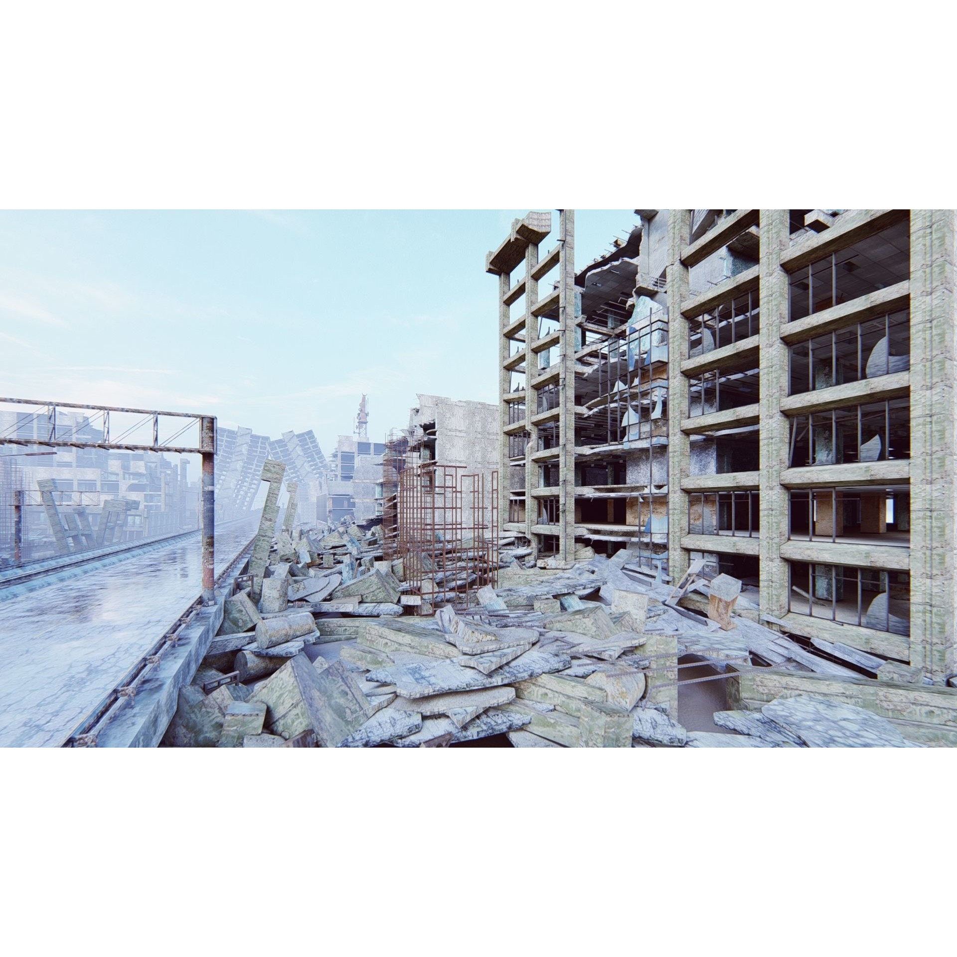 Ruined Cityscape - Game-Ready 3D Model - View 18