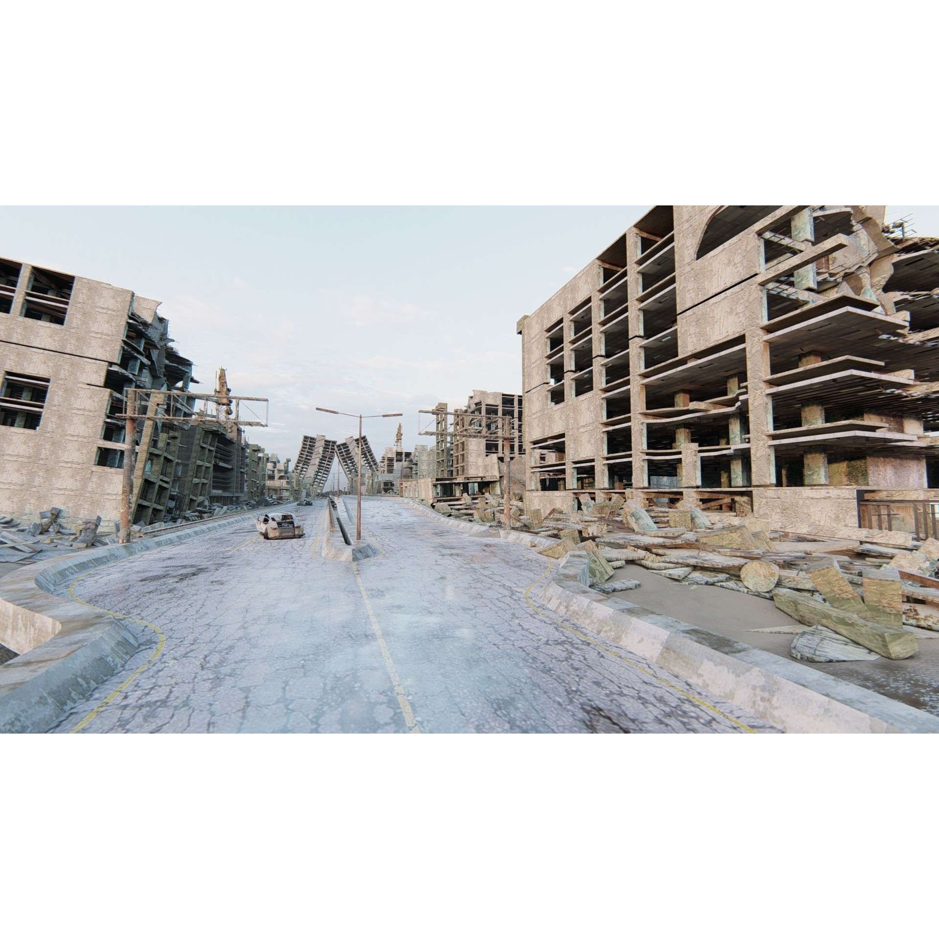 Ruined Cityscape - Game-Ready 3D Model - View 20