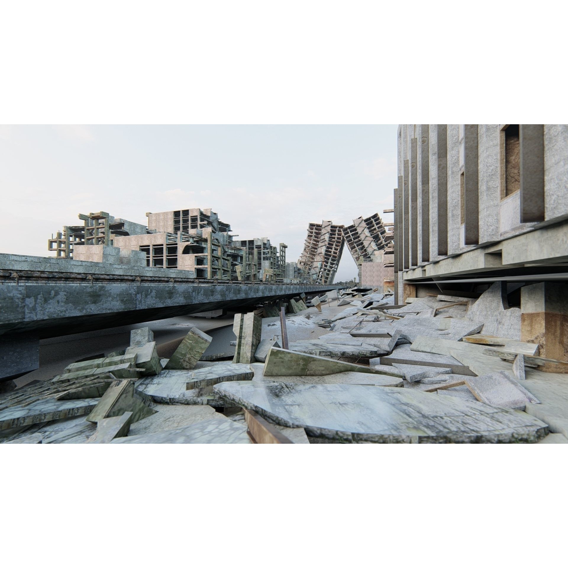 Ruined Cityscape - Game-Ready 3D Model - View 21