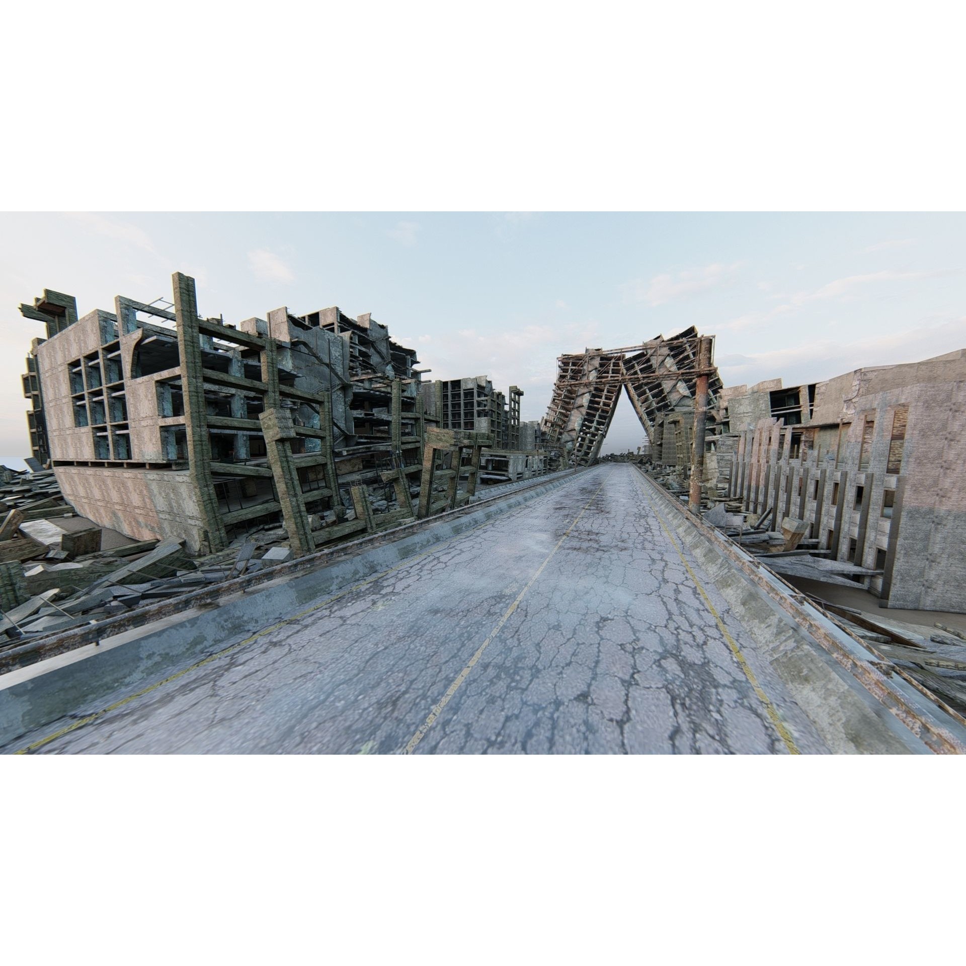 Ruined Cityscape - Game-Ready 3D Model - View 23