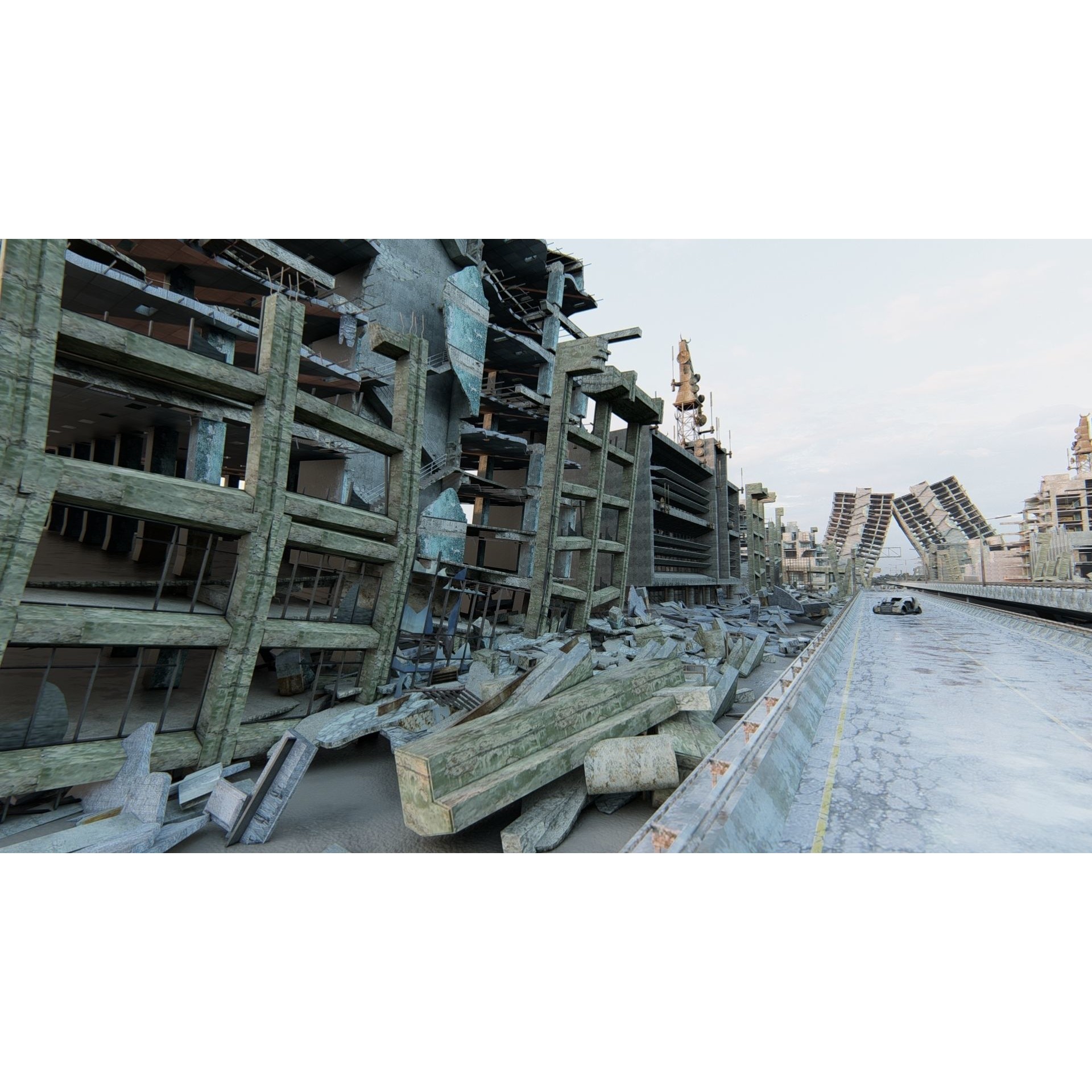 Ruined Cityscape - Game-Ready 3D Model - View 26