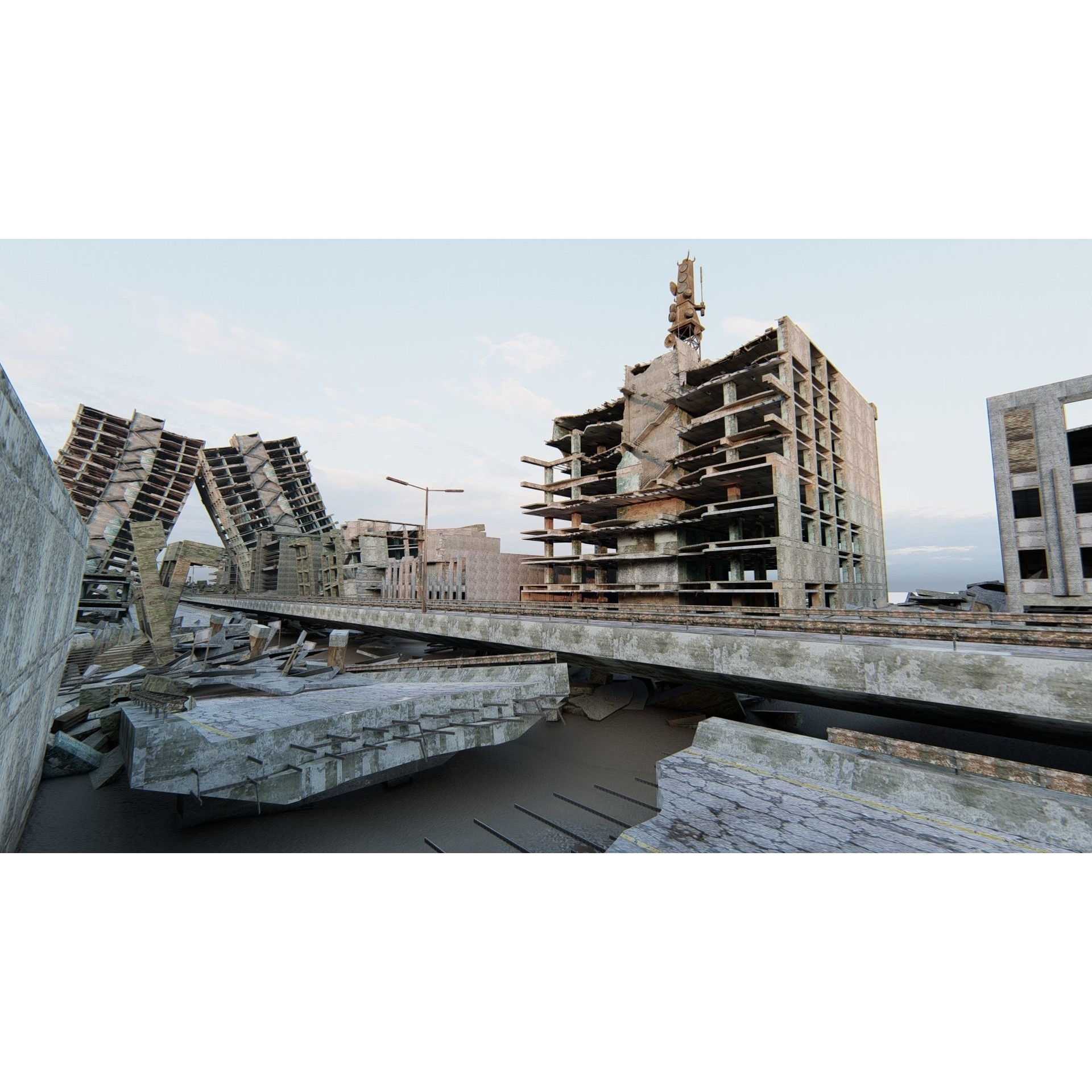 Ruined Cityscape - Game-Ready 3D Model - View 29