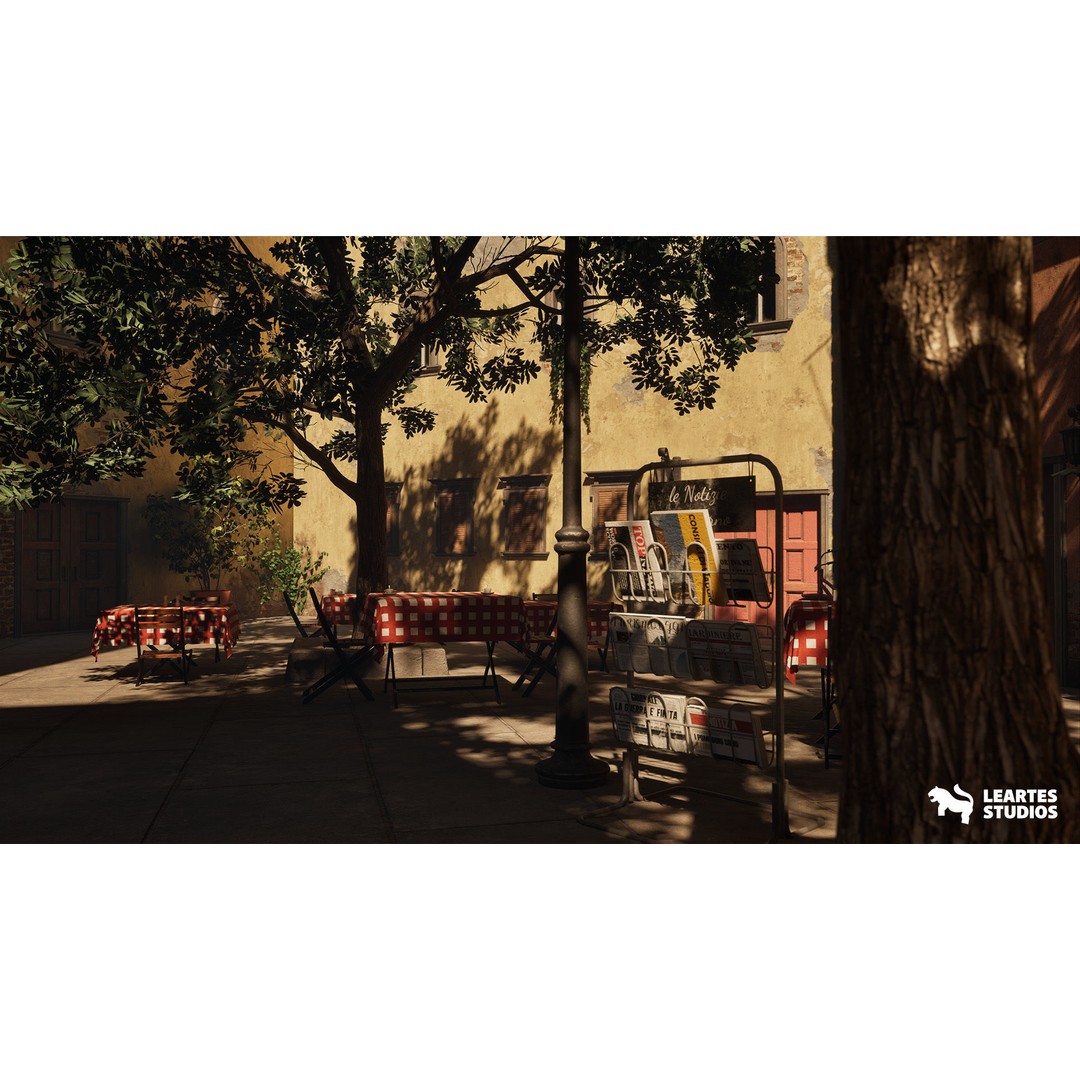 Italian Alley Environment 3D Model – Low Poly Game Ready Asset, FBX - View 10