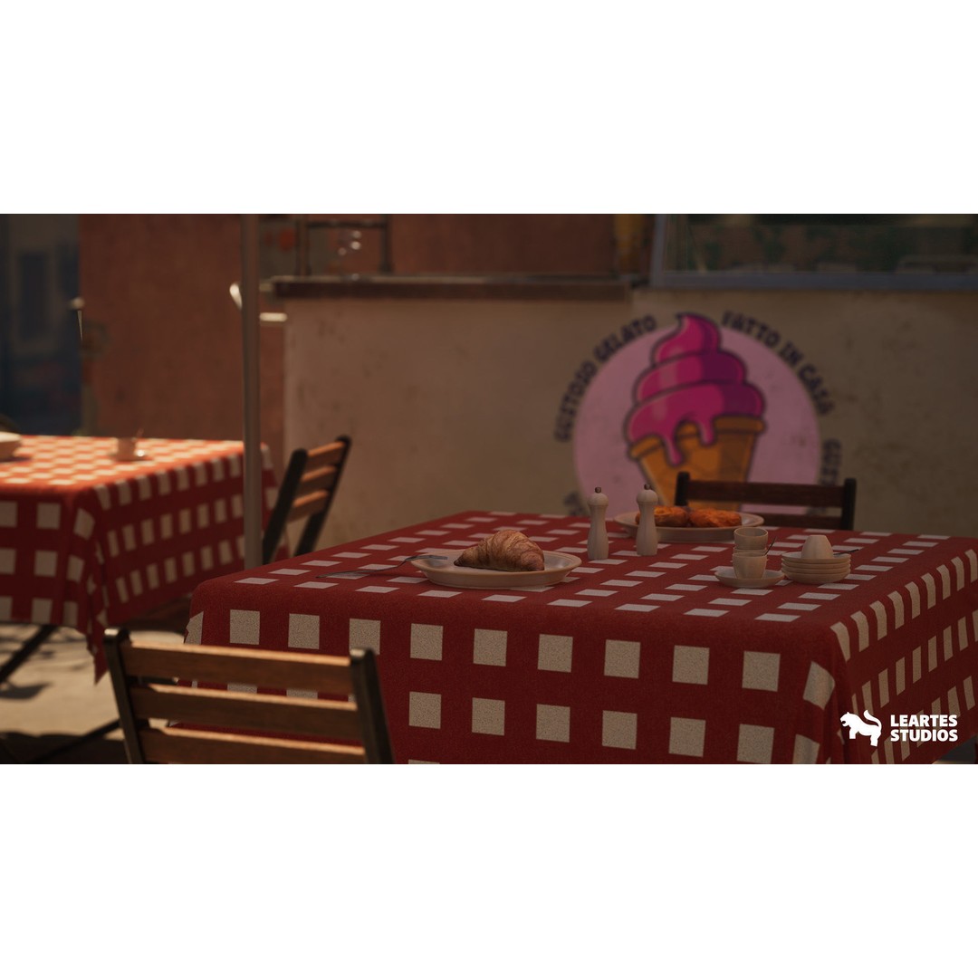 Italian Alley Environment 3D Model – Low Poly Game Ready Asset, FBX - View 13