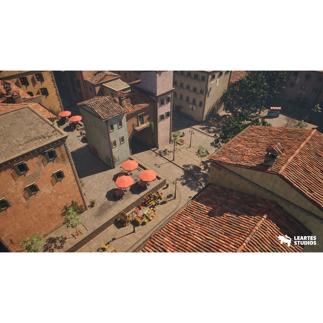 Italian Alley Environment 3D Model – Low Poly Game Ready Asset, FBX - View 18