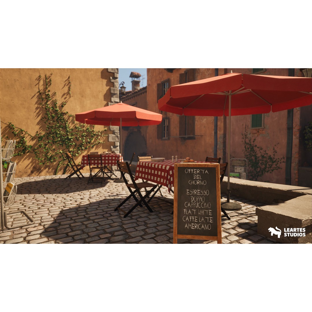 Italian Alley Environment 3D Model – Low Poly Game Ready Asset, FBX - View 6