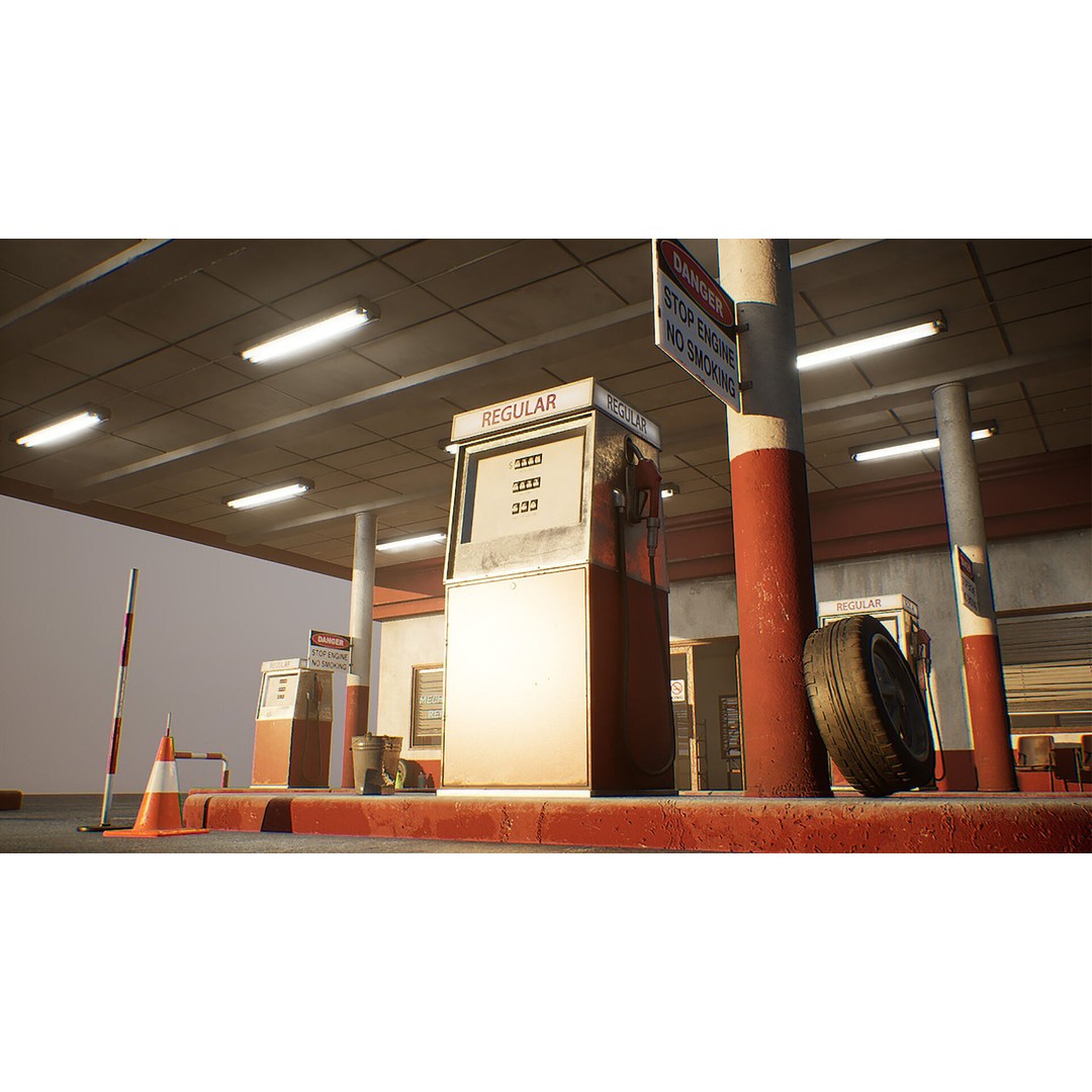 Gas Station 3D Model – Low Poly Game Asset, PBR, Unreal Engine - View 13