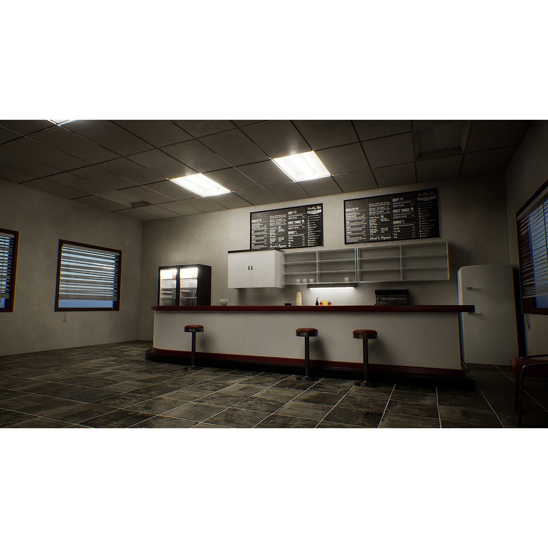 Gas Station 3D Model – Low Poly Game Asset, PBR, Unreal Engine - View 7