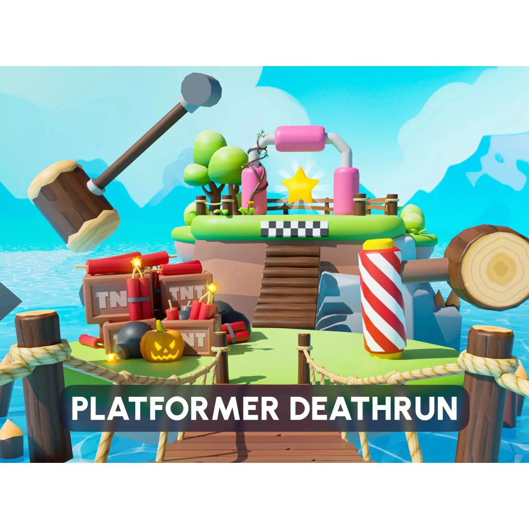 Platformer Deathrun 3D Model – Low Poly Game Asset, FBX, PBR - View 2