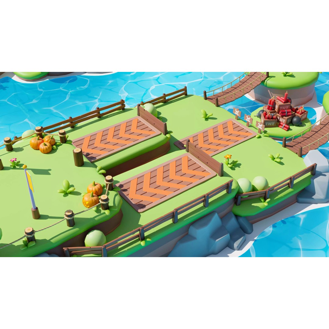 Platformer Deathrun 3D Model – Low Poly Game Asset, FBX, PBR - View 37