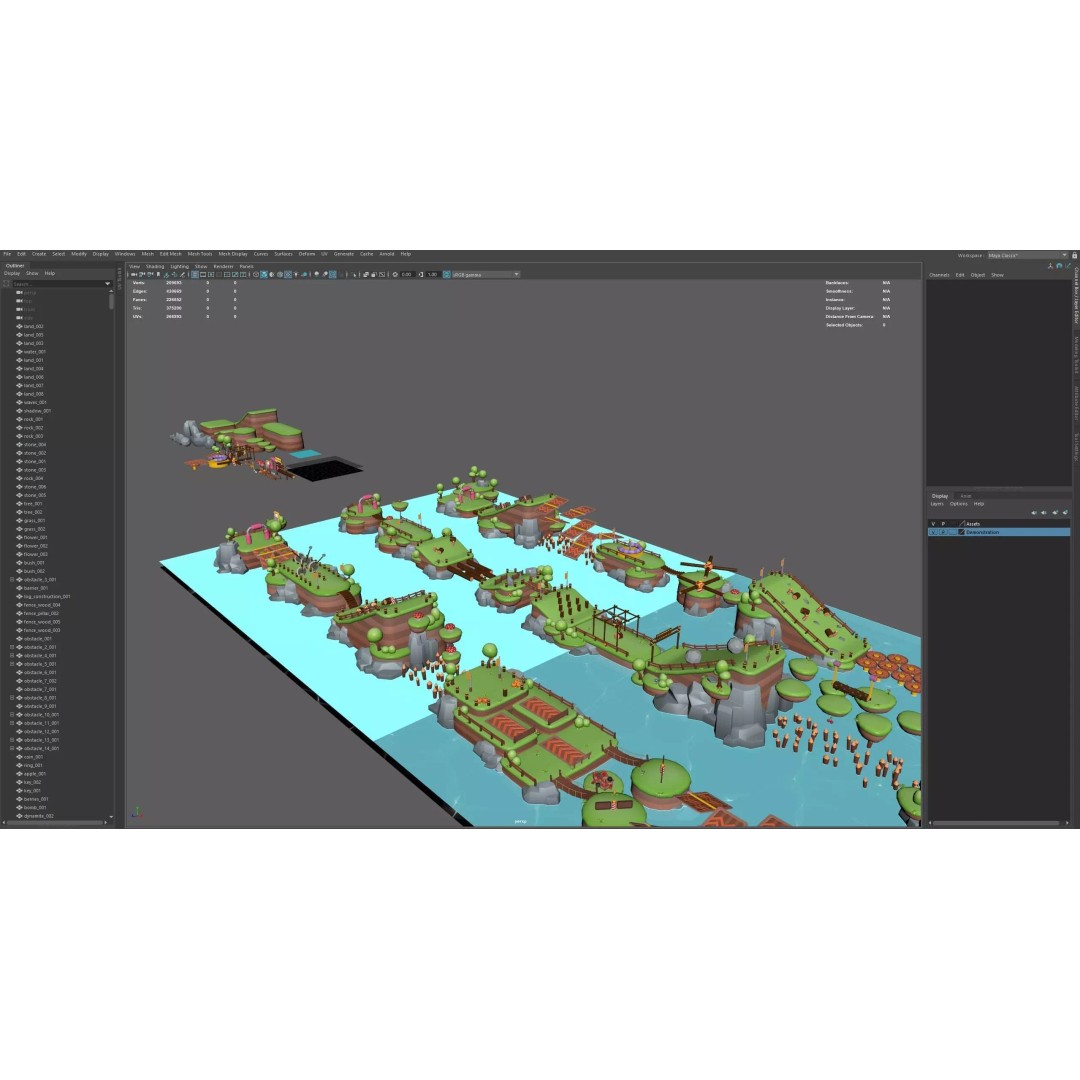 Platformer Deathrun 3D Model – Low Poly Game Asset, FBX, PBR - View 50