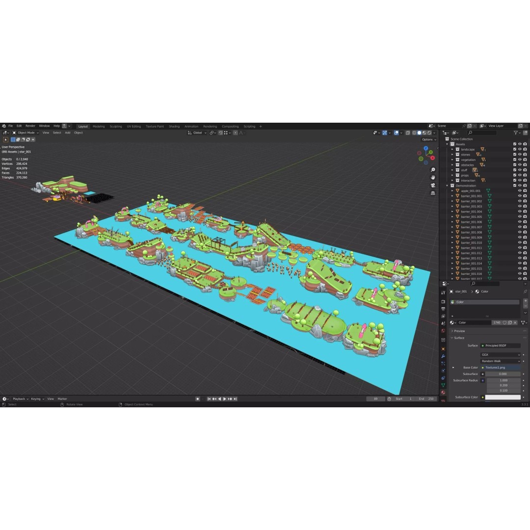 Platformer Deathrun 3D Model – Low Poly Game Asset, FBX, PBR - View 52
