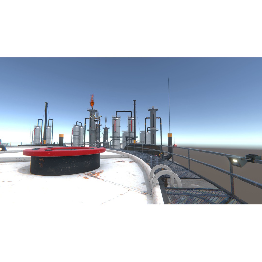 Modular Oil Refinery 3D Model – Low Poly Industrial Asset, FBX - View 27