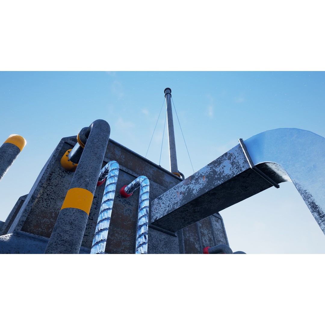 Modular Oil Refinery 3D Model – Low Poly Industrial Asset, FBX - View 31