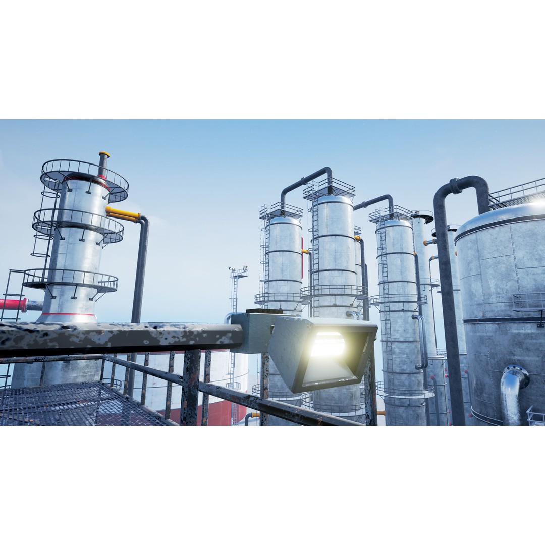 Modular Oil Refinery 3D Model – Low Poly Industrial Asset, FBX - View 32