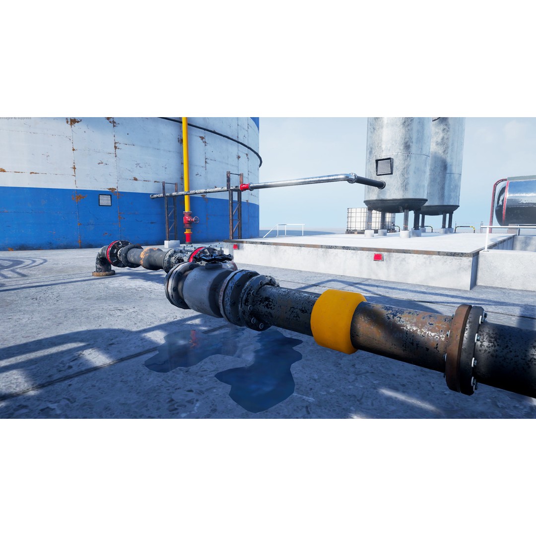Modular Oil Refinery 3D Model – Low Poly Industrial Asset, FBX - View 34