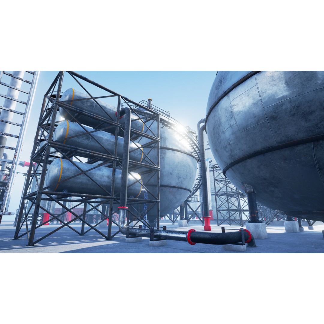 Modular Oil Refinery 3D Model – Low Poly Industrial Asset, FBX - View 41