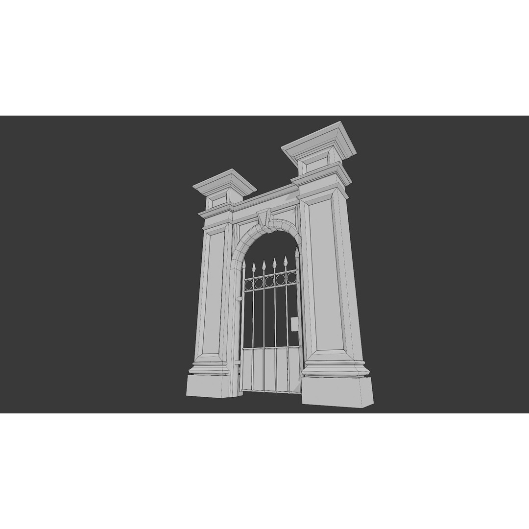 Cemetery Roads and Fences 3D Model – Low Poly Kit, FBX & OBJ Formats - View 18