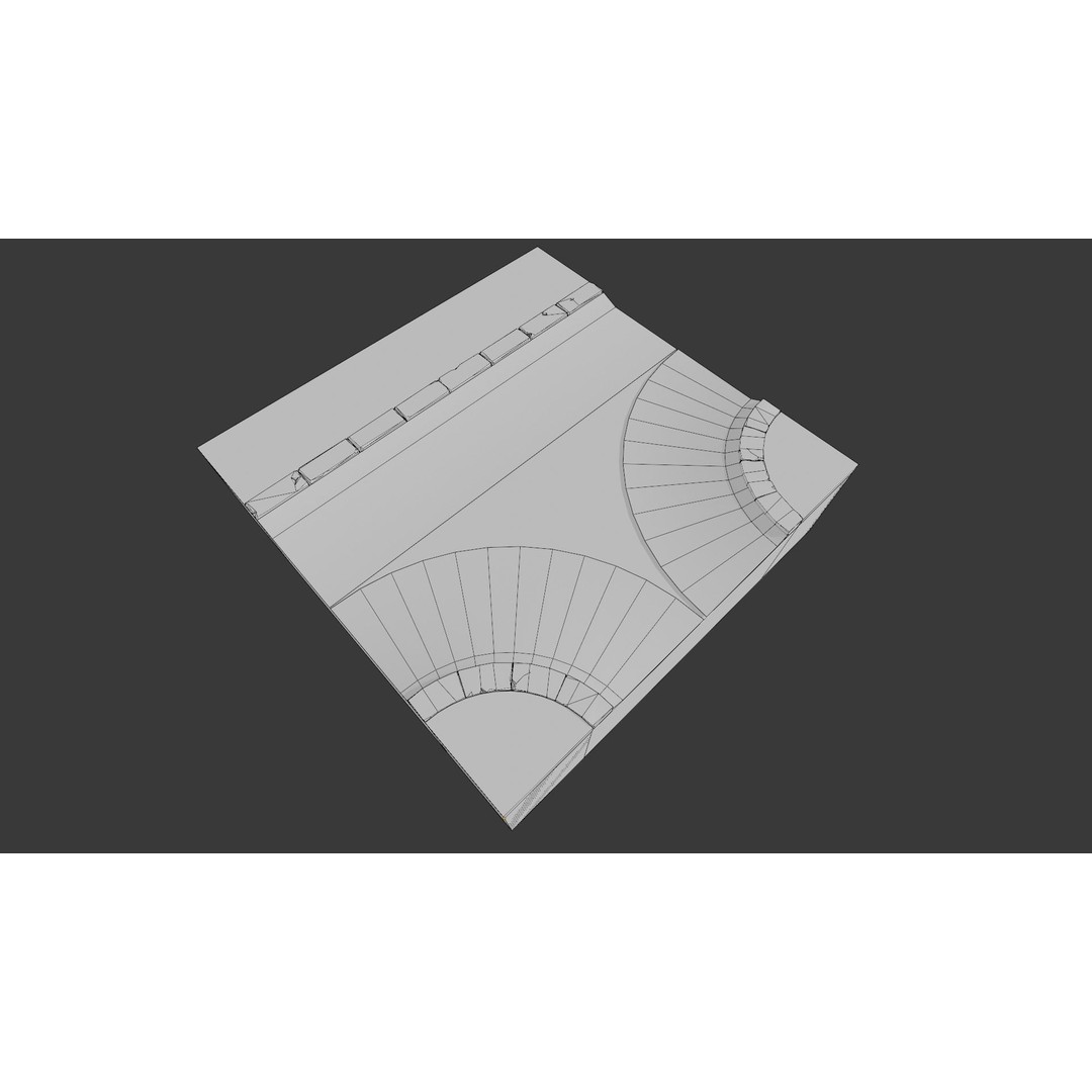 Cemetery Roads and Fences 3D Model – Low Poly Kit, FBX & OBJ Formats - View 38