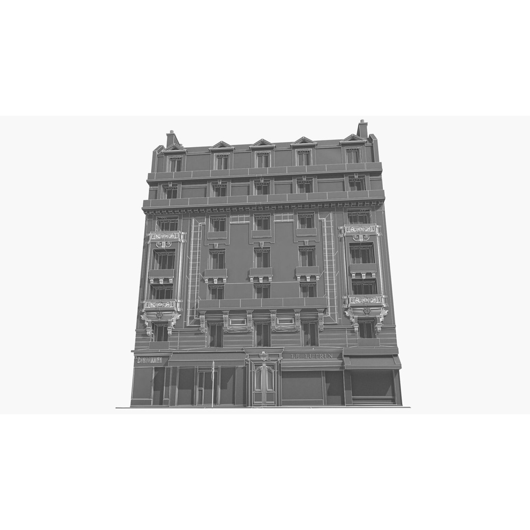 Paris House Collection 3D Model – Low Poly Photorealistic City Set, FBX - View 15