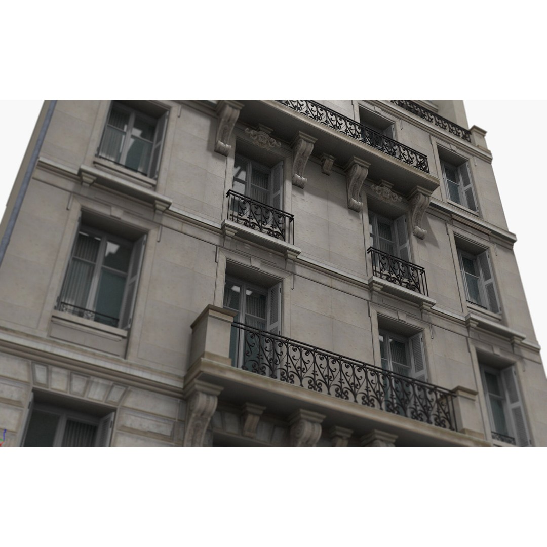 Paris House Collection 3D Model – Low Poly Photorealistic City Set, FBX - View 17