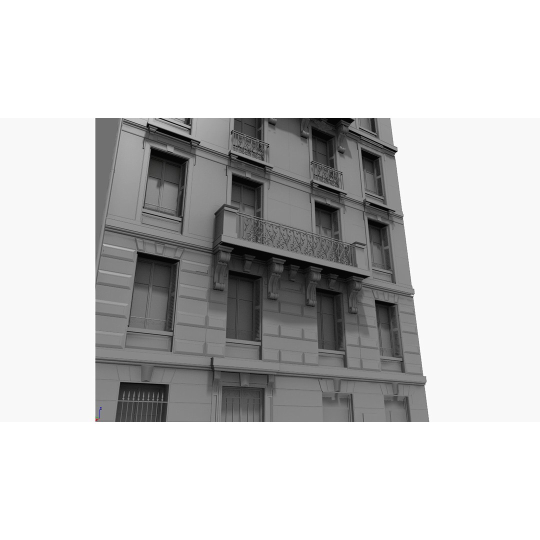 Paris House Collection 3D Model – Low Poly Photorealistic City Set, FBX - View 19