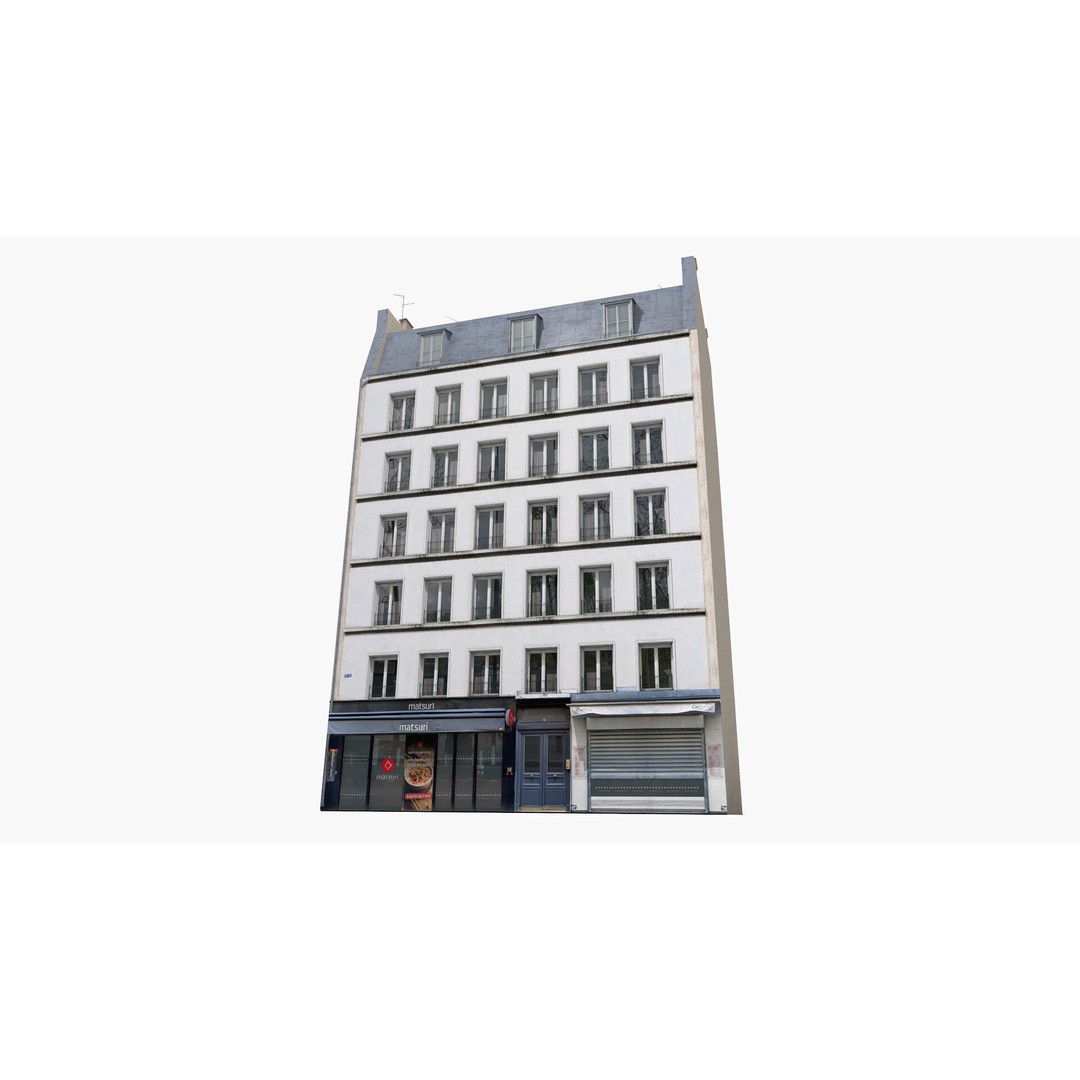 Paris House Collection 3D Model – Low Poly Photorealistic City Set, FBX - View 8