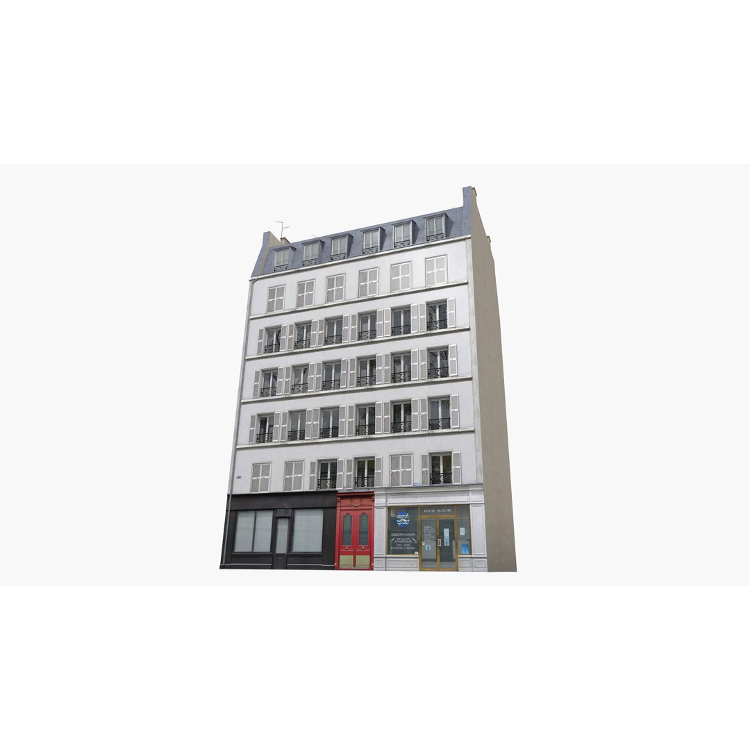 Paris House Collection 3D Model – Low Poly Photorealistic City Set, FBX - View 9