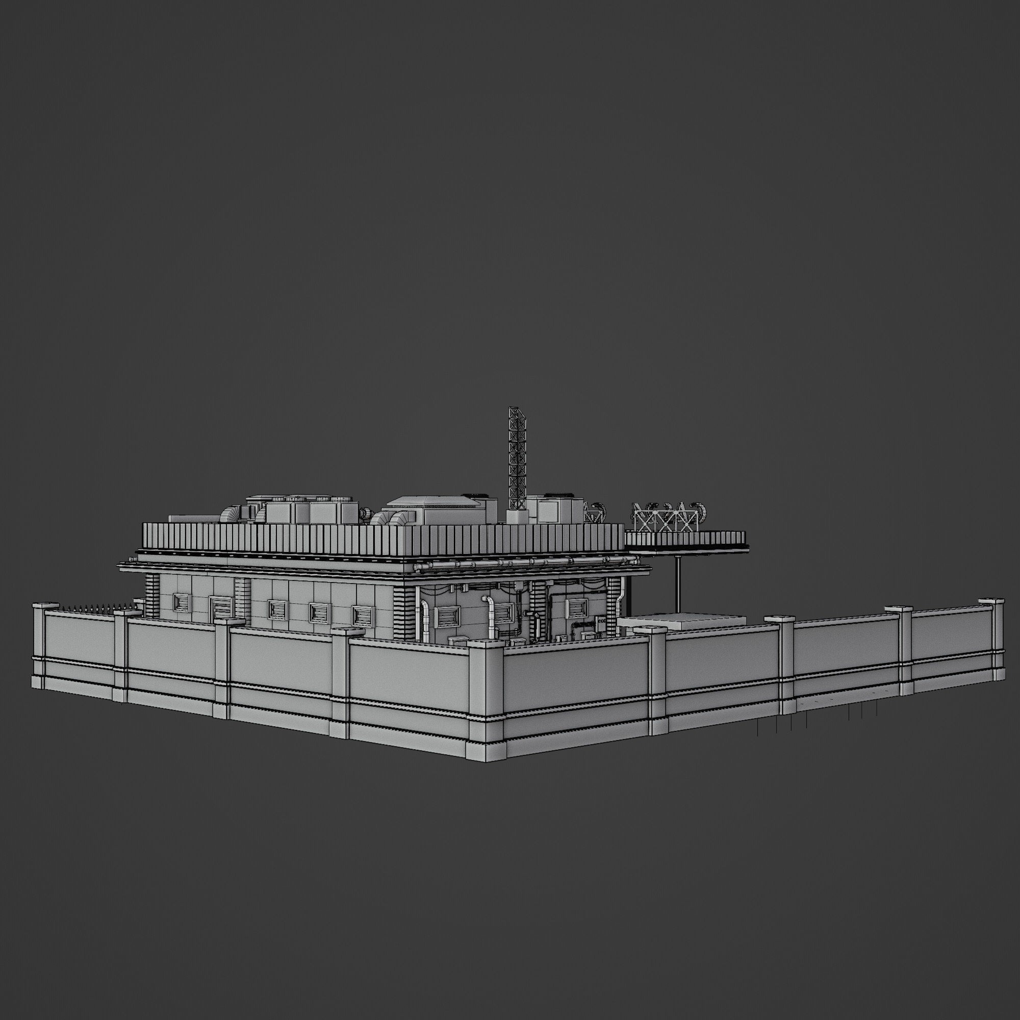 Urban Building Old Horror - Low-Poly Game-Ready 3D Model