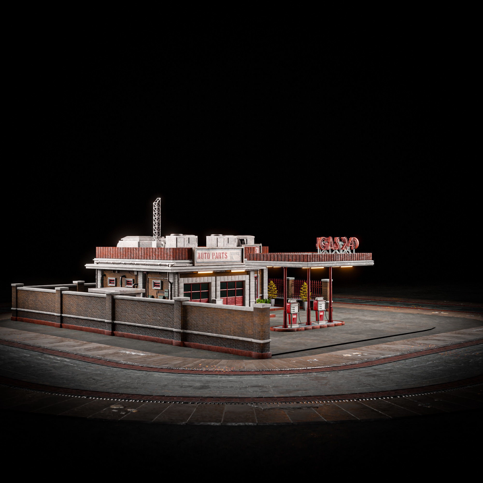 Urban Building Old Horror - Low-Poly Game-Ready 3D Model - View 11