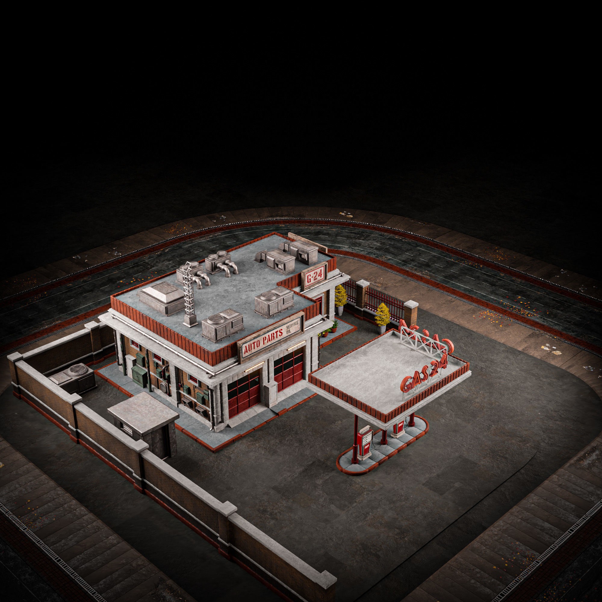 Urban Building Old Horror - Low-Poly Game-Ready 3D Model - View 12