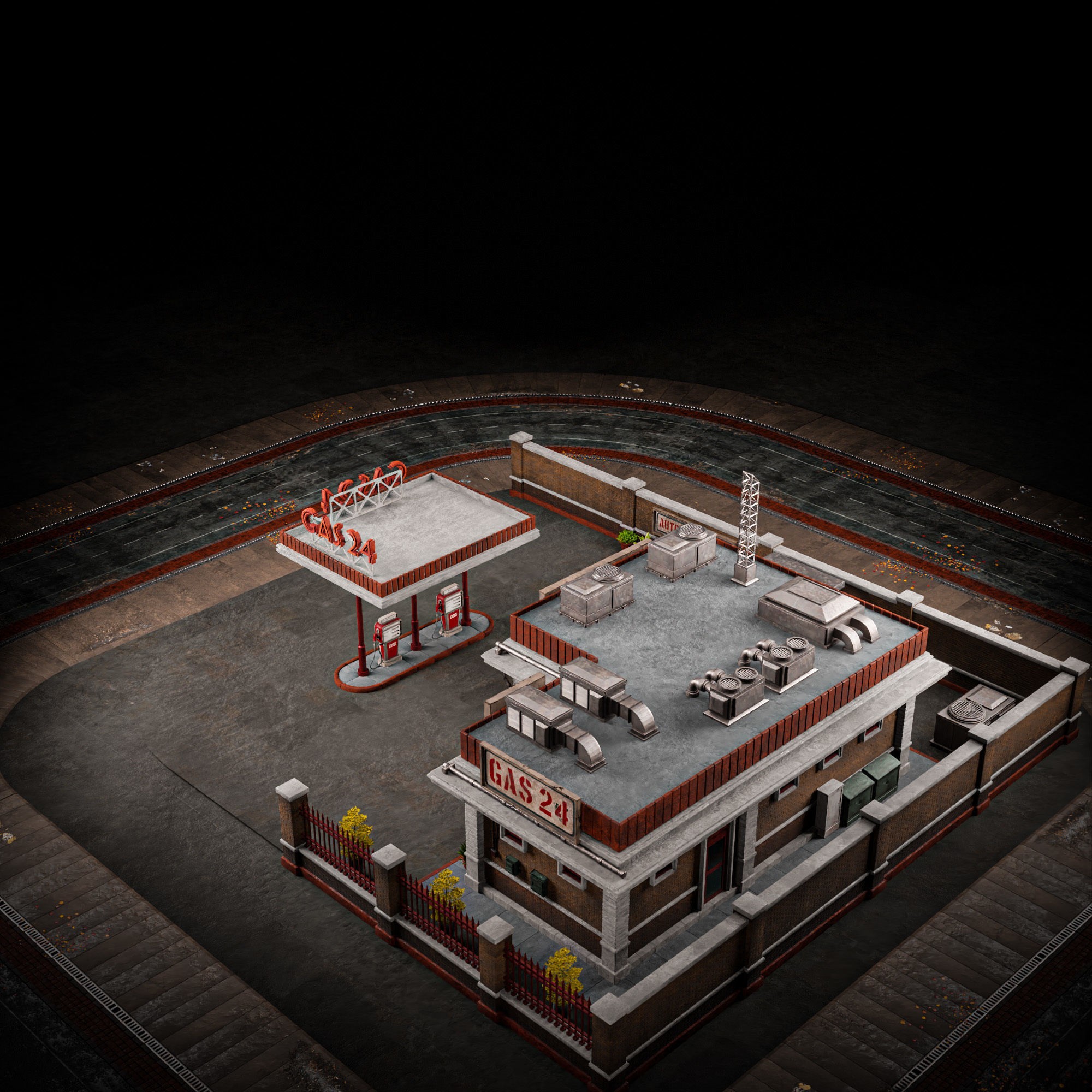 Urban Building Old Horror - Low-Poly Game-Ready 3D Model - View 13