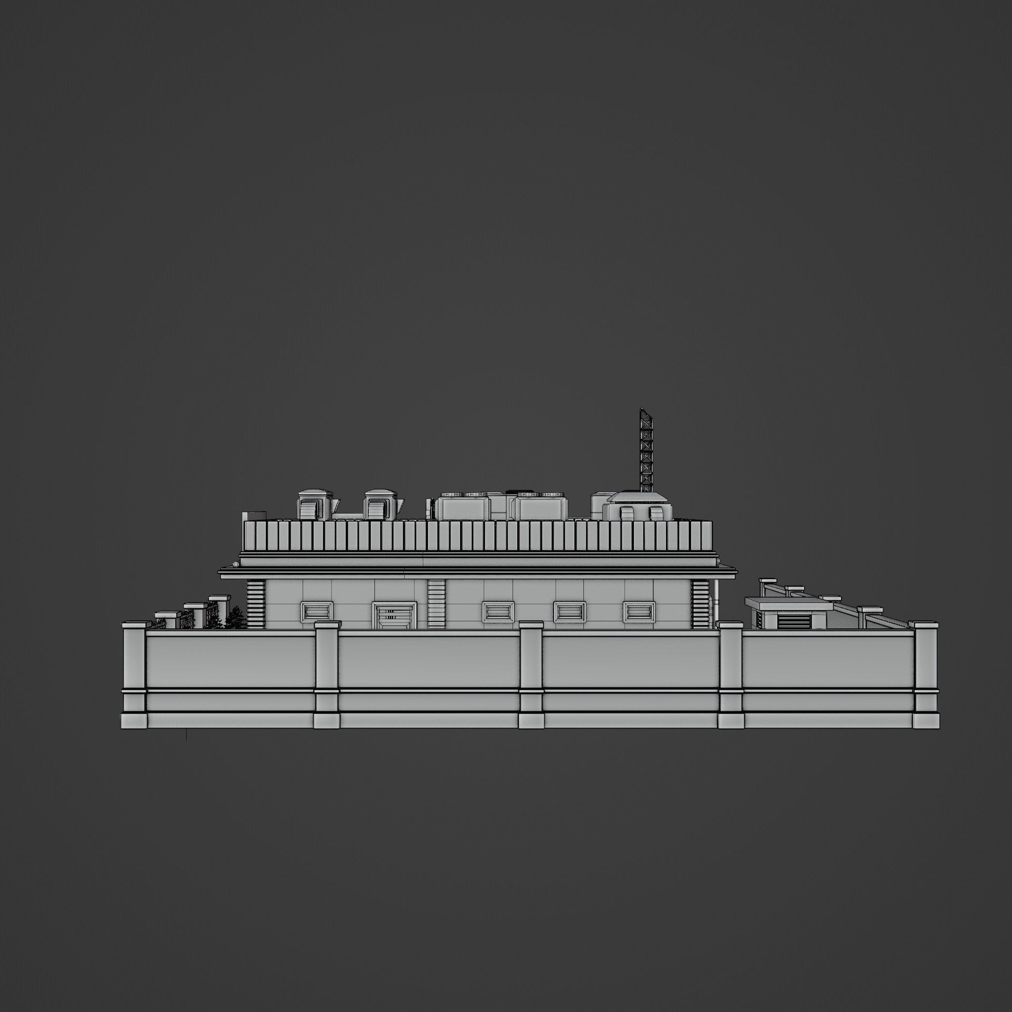 Urban Building Old Horror - Low-Poly Game-Ready 3D Model - View 15