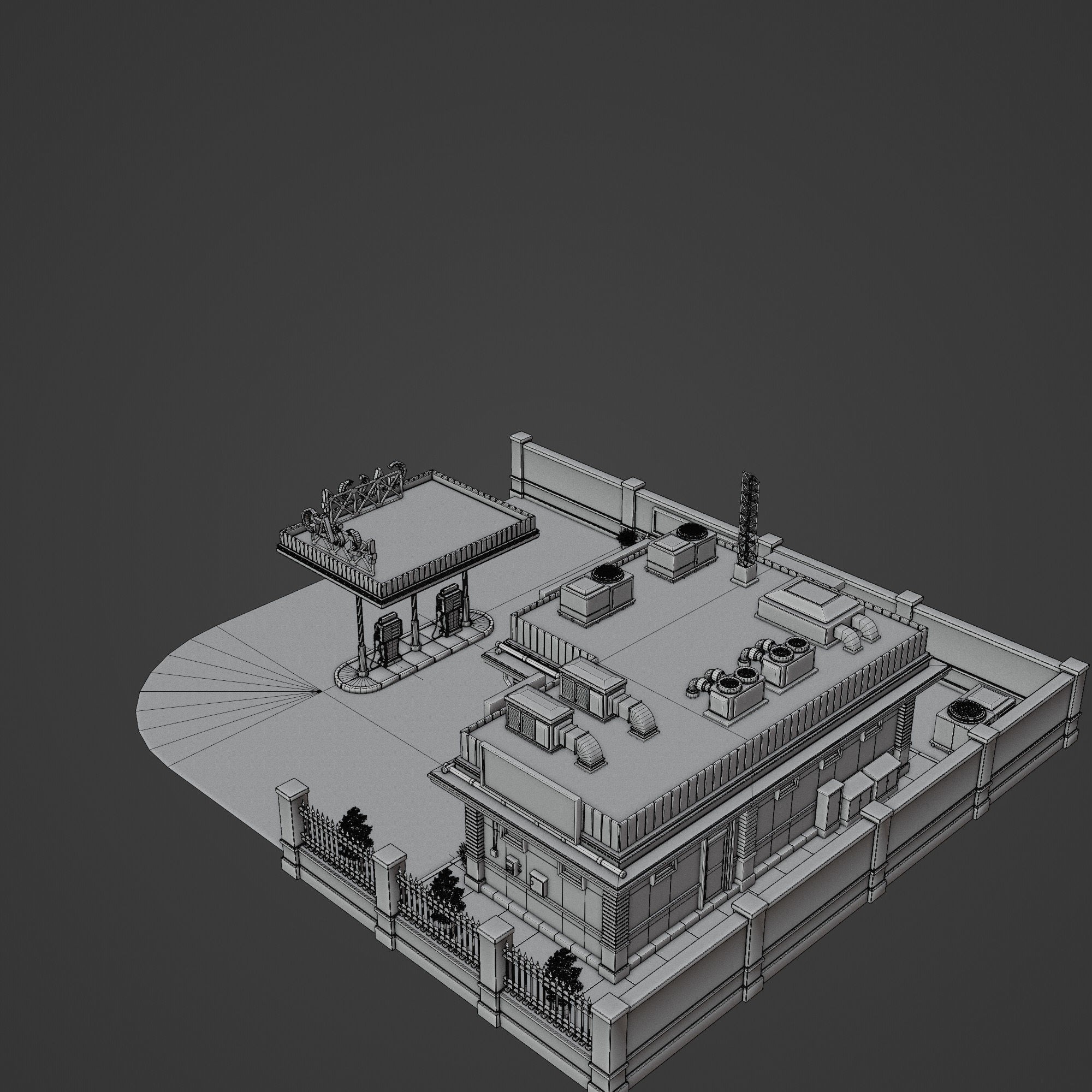 Urban Building Old Horror - Low-Poly Game-Ready 3D Model - View 16
