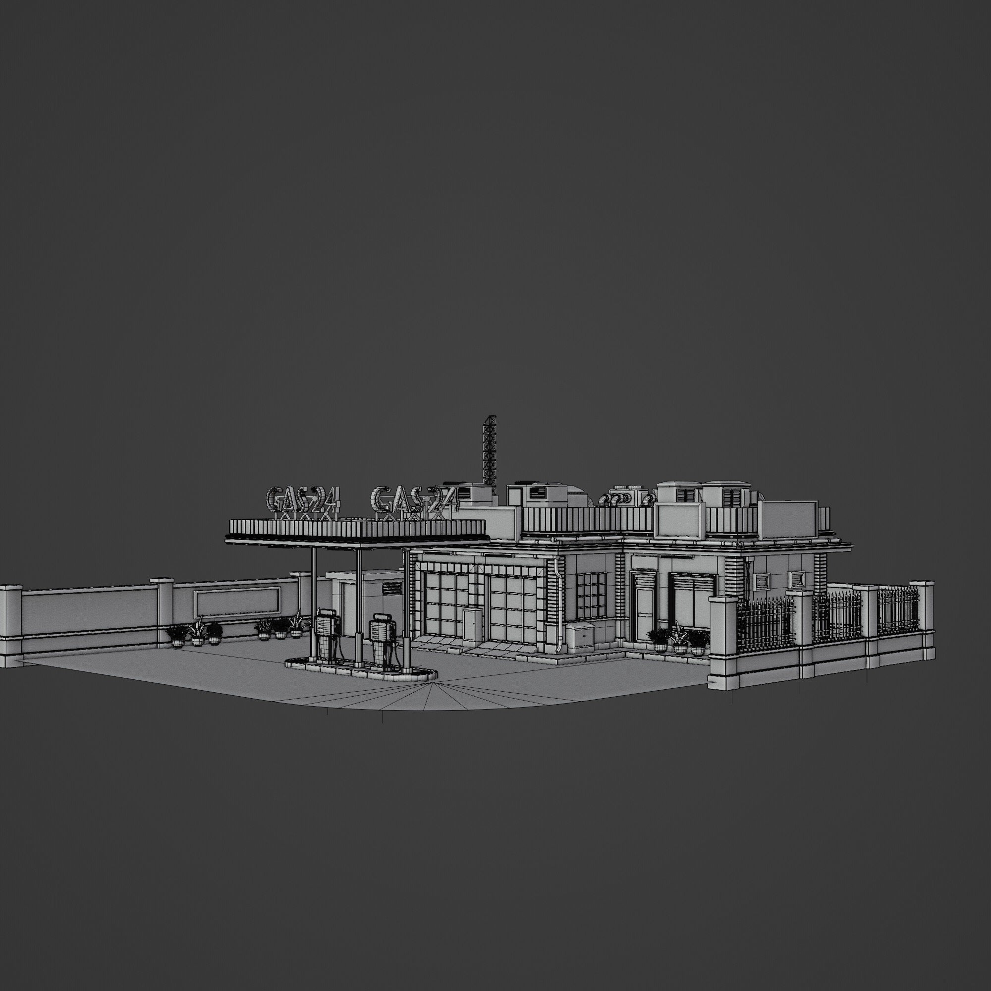 Urban Building Old Horror - Low-Poly Game-Ready 3D Model - View 17