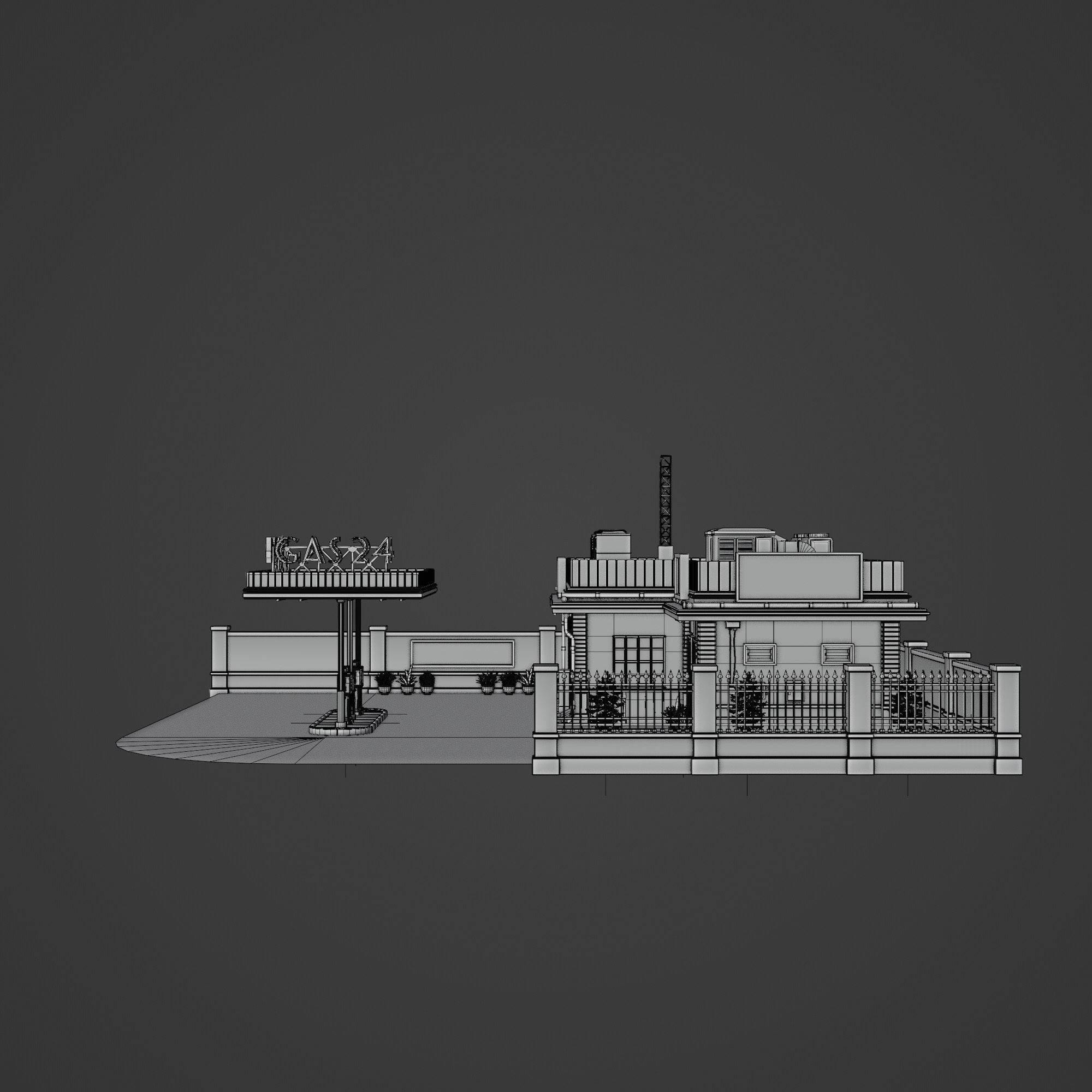 Urban Building Old Horror - Low-Poly Game-Ready 3D Model - View 18
