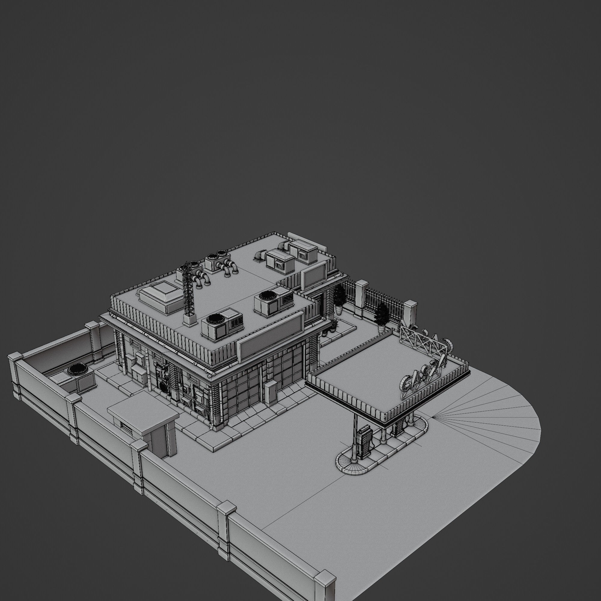 Urban Building Old Horror - Low-Poly Game-Ready 3D Model - View 20
