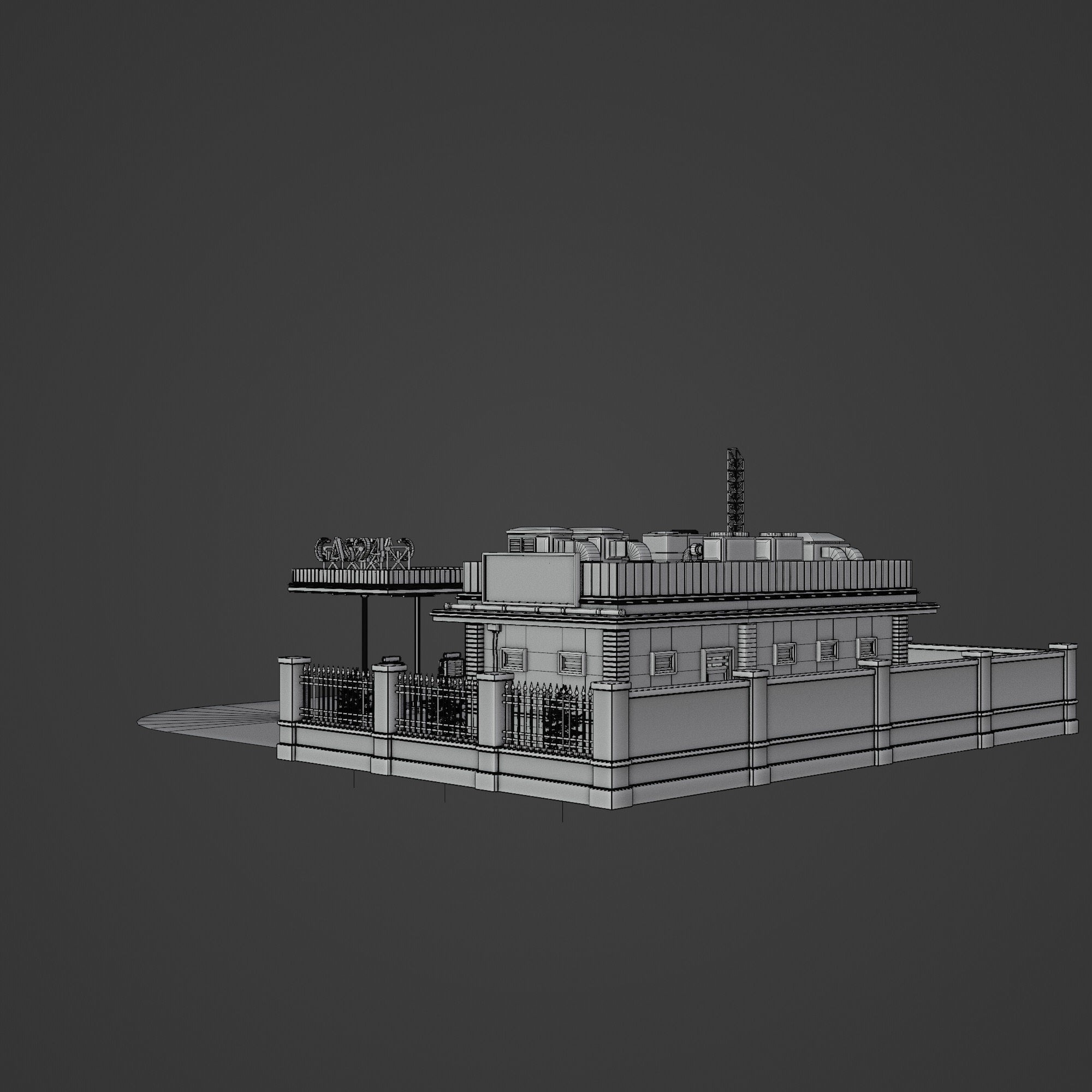 Urban Building Old Horror - Low-Poly Game-Ready 3D Model - View 21