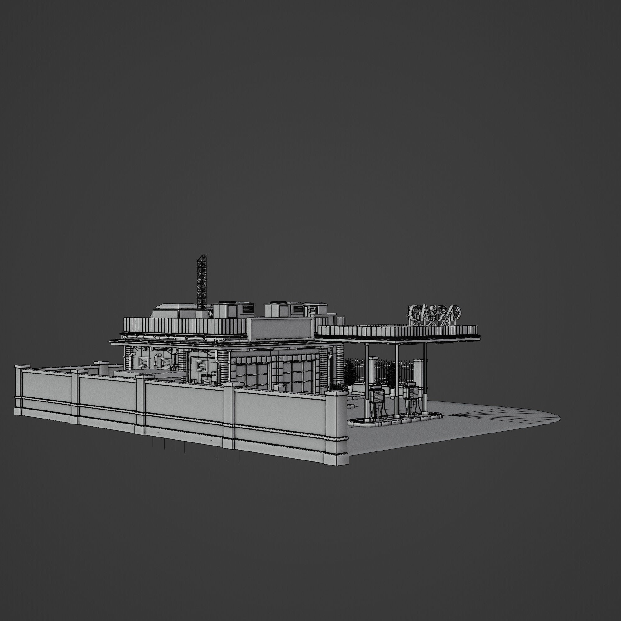Urban Building Old Horror - Low-Poly Game-Ready 3D Model - View 22